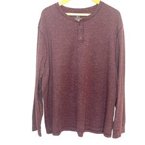 George Men's Maroon Waffle Knit Crew Neck‎ Cotton Blend Pullover Size 3XL